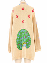 1990s Embroidered Peacock Cardigan Jacket arcadeshops.com