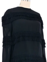 Chloe Fringe Chiffon Shift Dress Dress arcadeshops.com