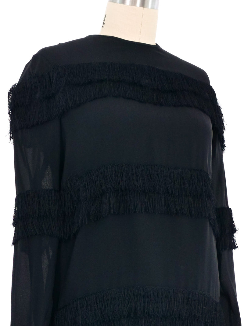 Chloe Fringe Chiffon Shift Dress Dress arcadeshops.com