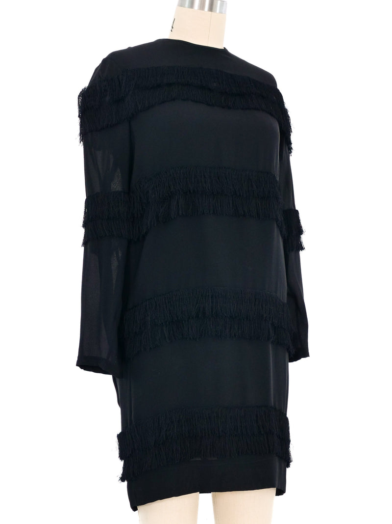 Chloe Fringe Chiffon Shift Dress Dress arcadeshops.com