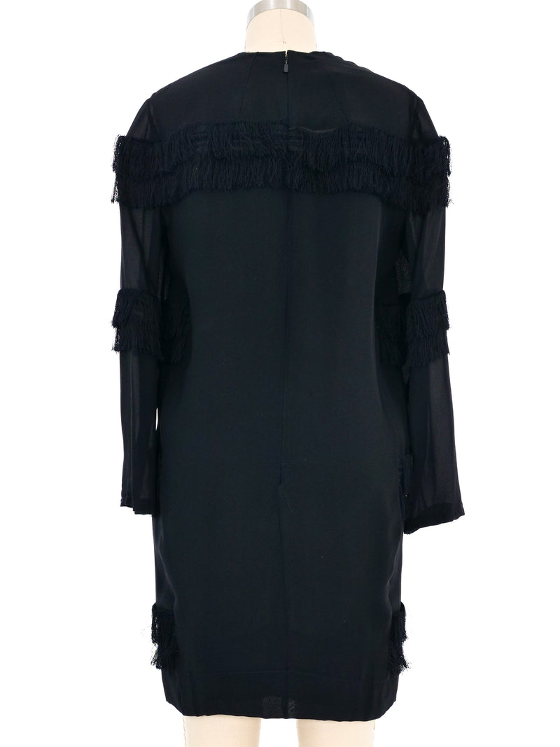 Chloe Fringe Chiffon Shift Dress Dress arcadeshops.com