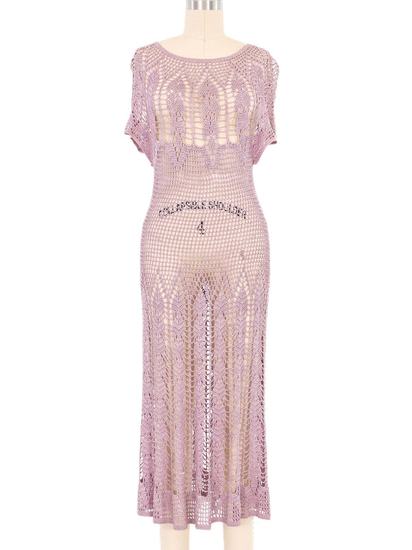 Lavender Crochet Midi Dress Dress arcadeshops.com