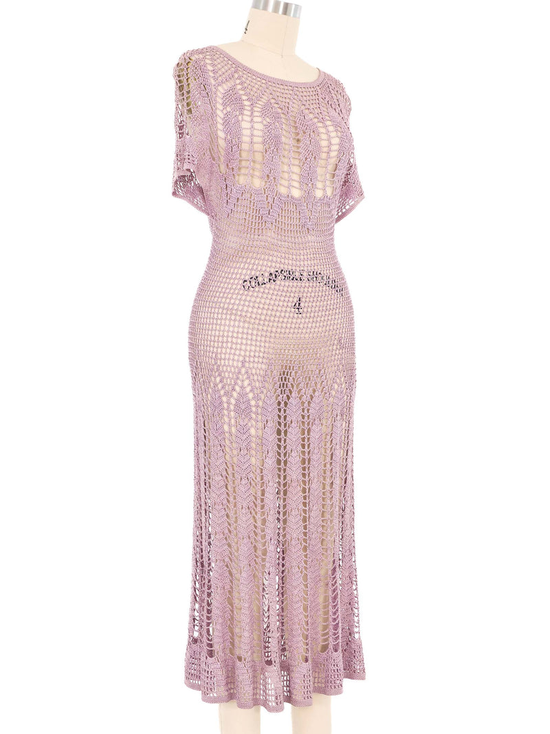Lavender Crochet Midi Dress Dress arcadeshops.com