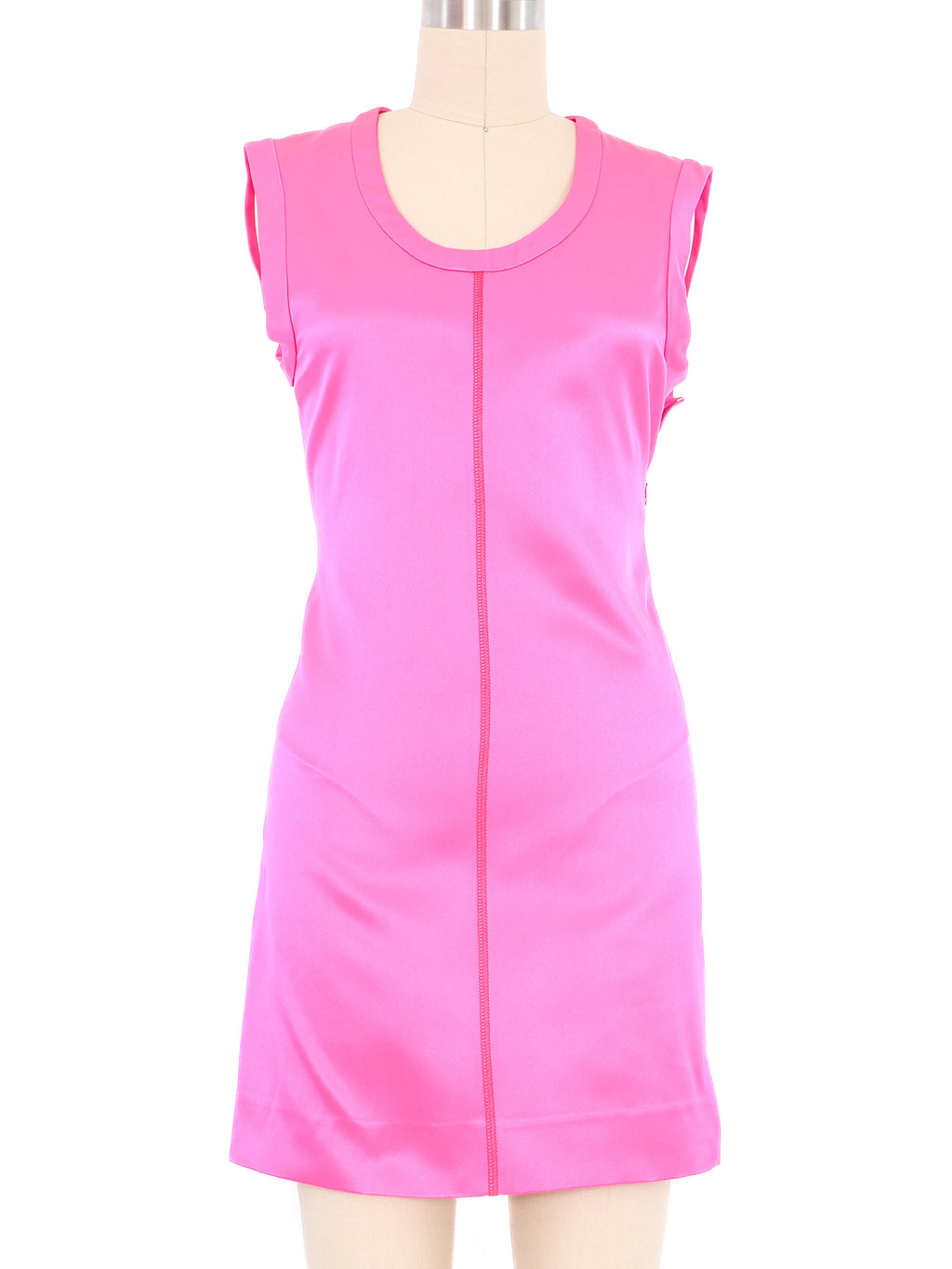 2003 Prada Hot Pink Satin Mini Dress