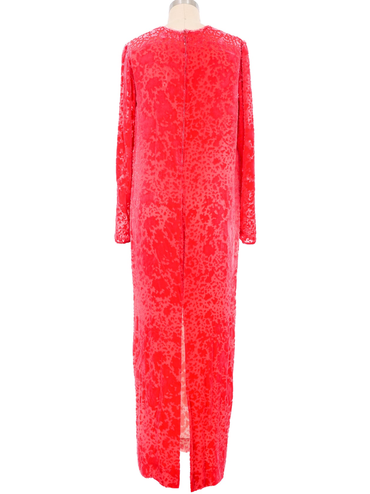 1960s Galanos Pink Crushed Velvet Burnout Dress