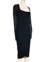 Fuzzi Mesh Black Long Sleeve Dress Dress arcadeshops.com