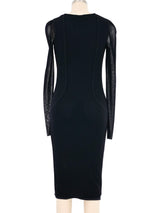 Fuzzi Mesh Black Long Sleeve Dress Dress arcadeshops.com