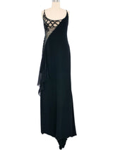 Valentino Sheer Panel Embellished Slip Dress Dress arcadeshops.com