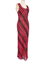Sonia Rykiel Sheer Striped Maxi Dress Dress arcadeshops.com