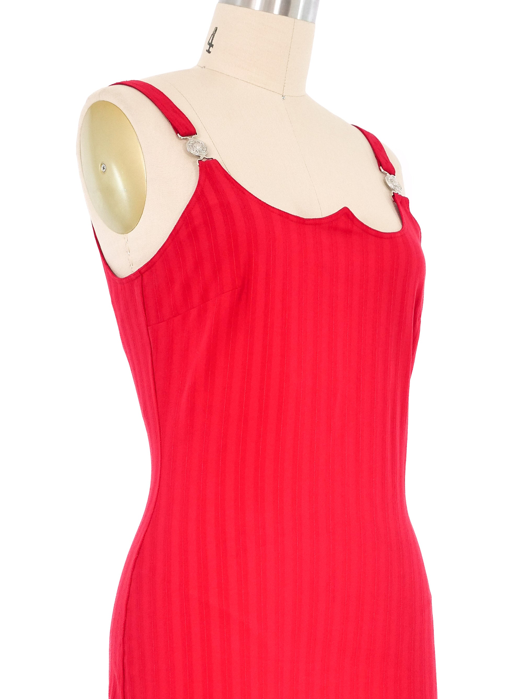 Versace Jeans Couture Red Striped Bodycon Dress