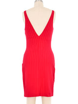 Versace Jeans Couture Red Striped Bodycon Dress Dress arcadeshops.com