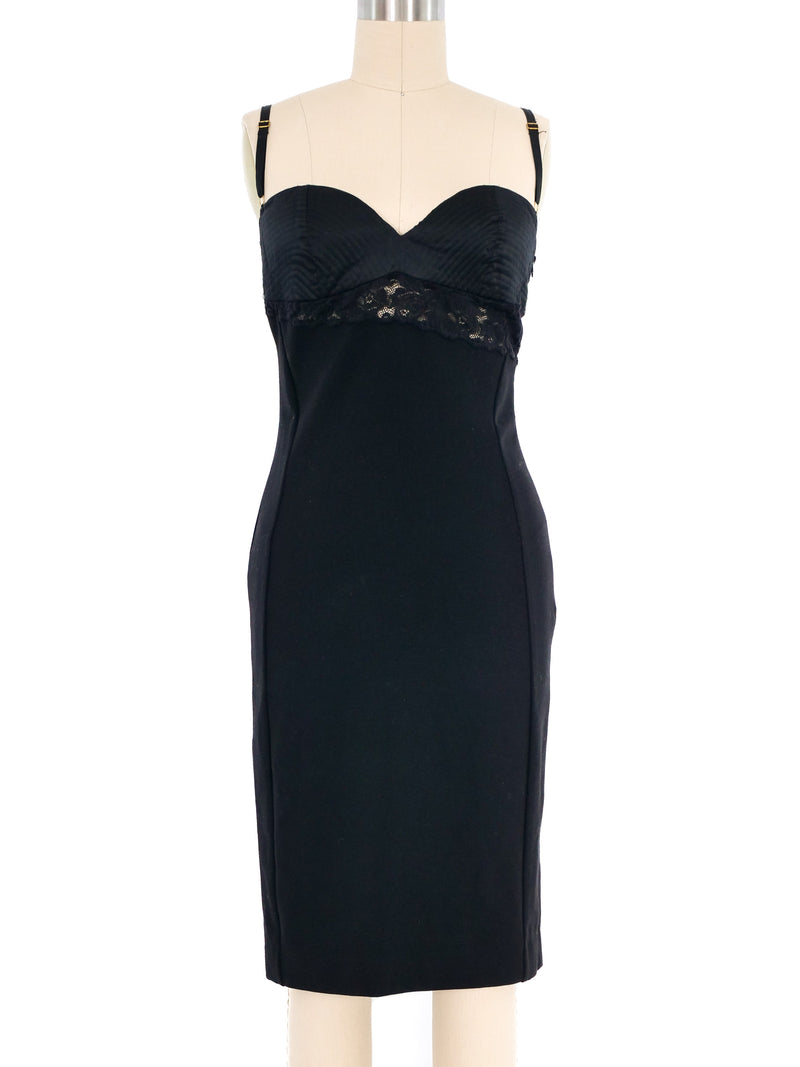 Versace Lace Inset Bustier Slip Dress Dress arcadeshops.com