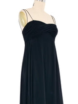 Ruched Black Silk Chiffon Gown Dress arcadeshops.com