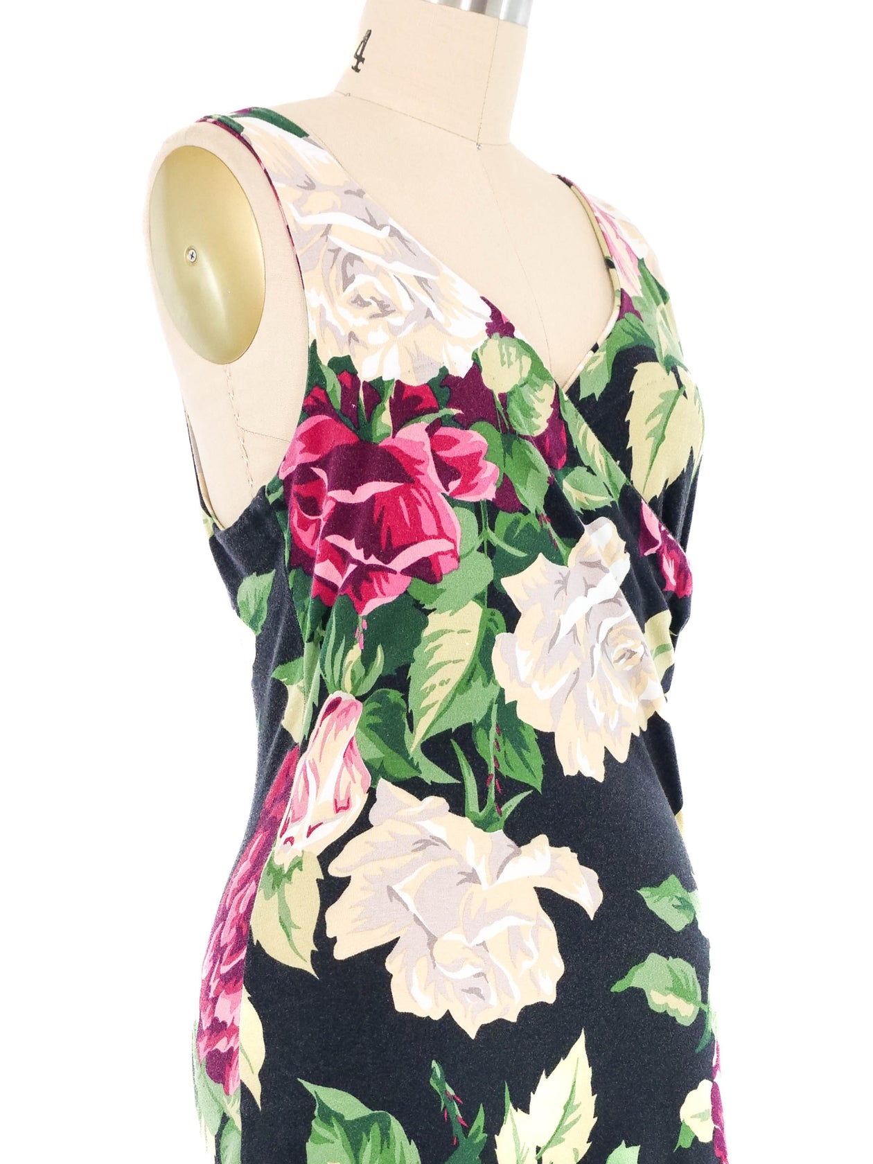 1980s Betsey Johnson Punk Label Rose Print Dress