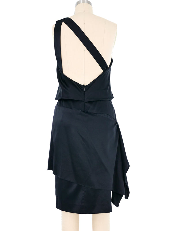 Chanel Draped Silk One Shoulder Dress Dress arcadeshops.com