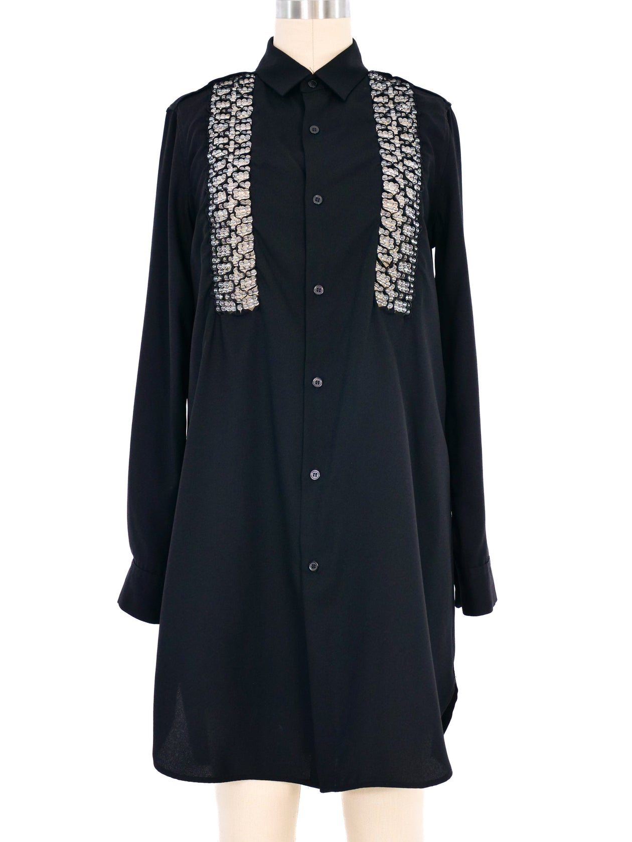 beaded shirt dress SO POSH BEADED SEQUIN SHIRT DRESS – AKIRA main image 1