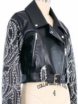 Jitrois Embroidered Leather Motorcycle Jacket Jacket arcadeshops.com