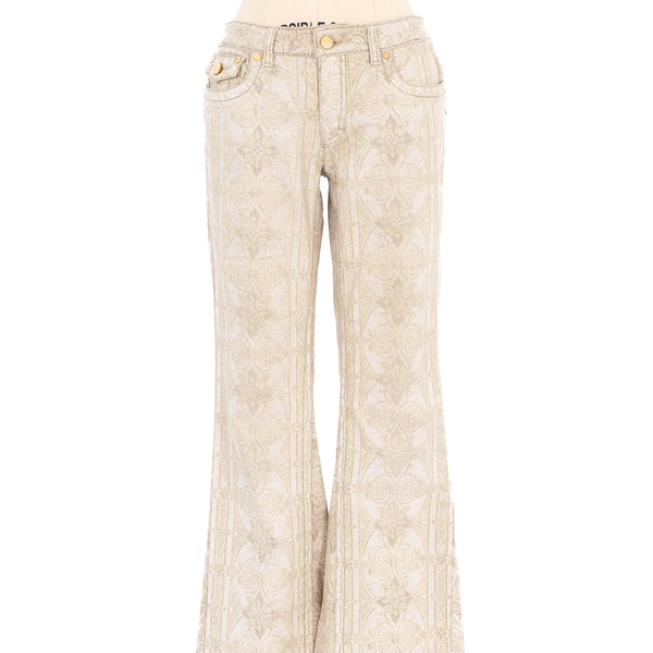 Roberto Cavalli Metallic Tapestry Jeans