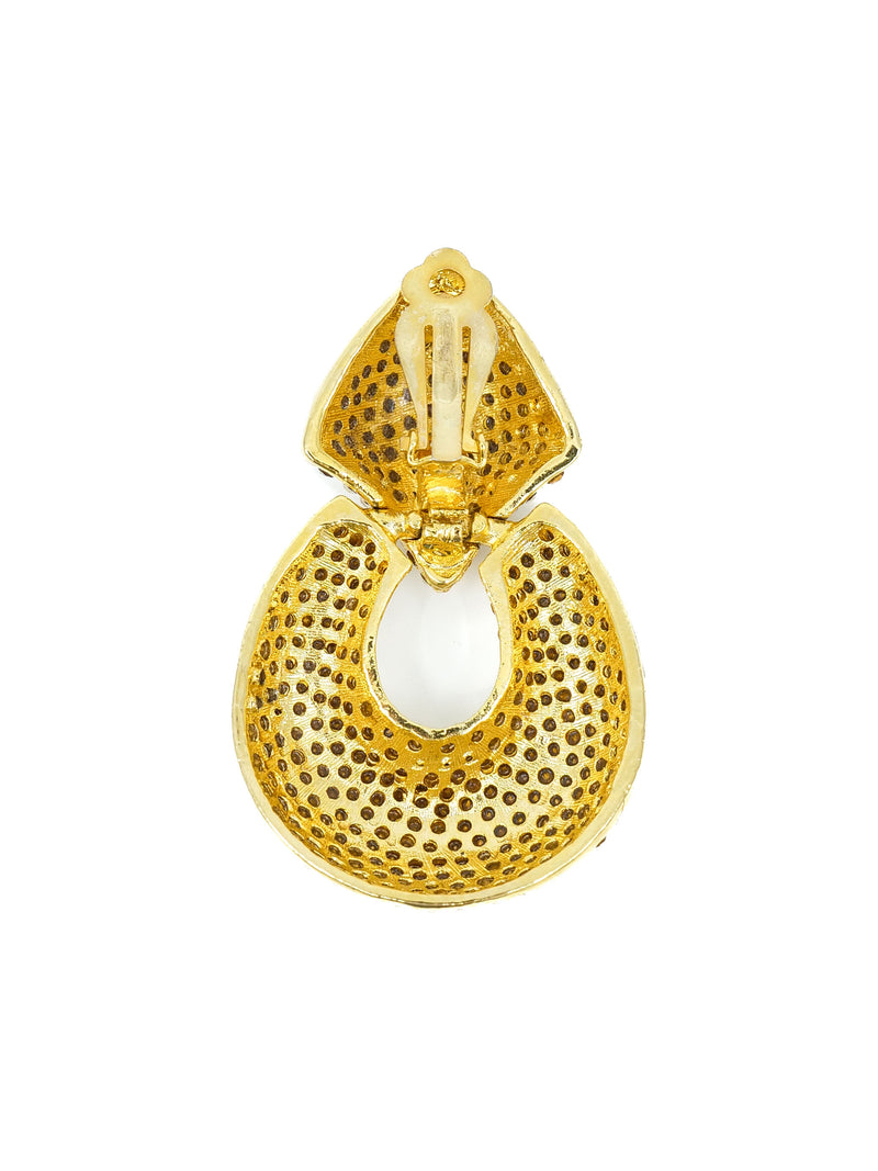 Rhinestone Doorknocker Earrings Accessory arcadeshops.com