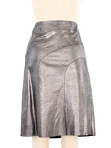 Plein Sud Metallic Leather Skirt Bottom arcadeshops.com