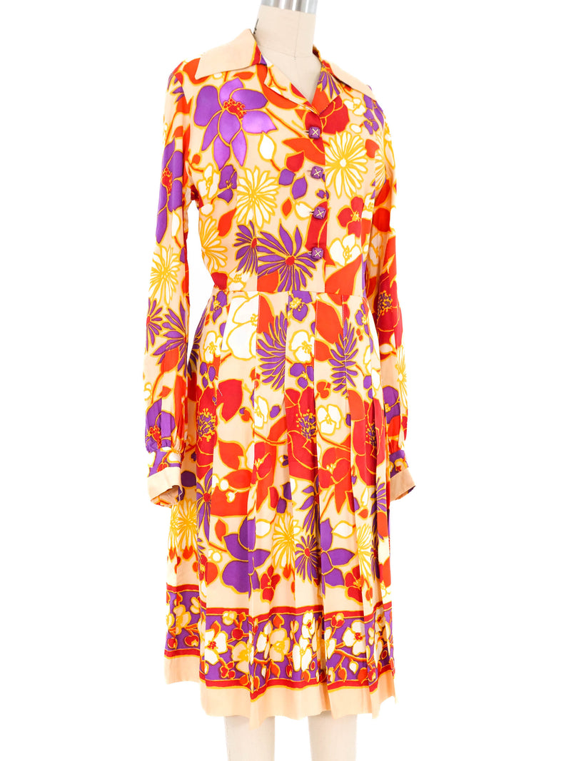 1970s Floral Shirt Dress Dress arcadeshops.com