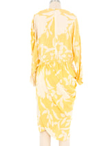 Pierre Cardin Draped Jacquard Silk Dress Dress arcadeshops.com
