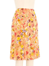 2004 Chanel Floral Silk Chiffon Skirt Bottom arcadeshops.com