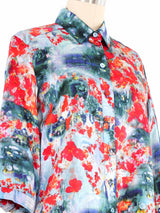 Erdem Watercolor Print Silk Blouse Top arcadeshops.com