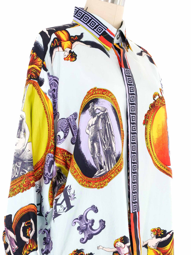 1993 Versace Sculpture Silk Blouse Top arcadeshops.com