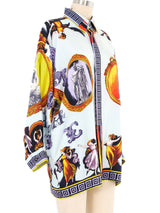 1993 Versace Sculpture Silk Blouse Top arcadeshops.com