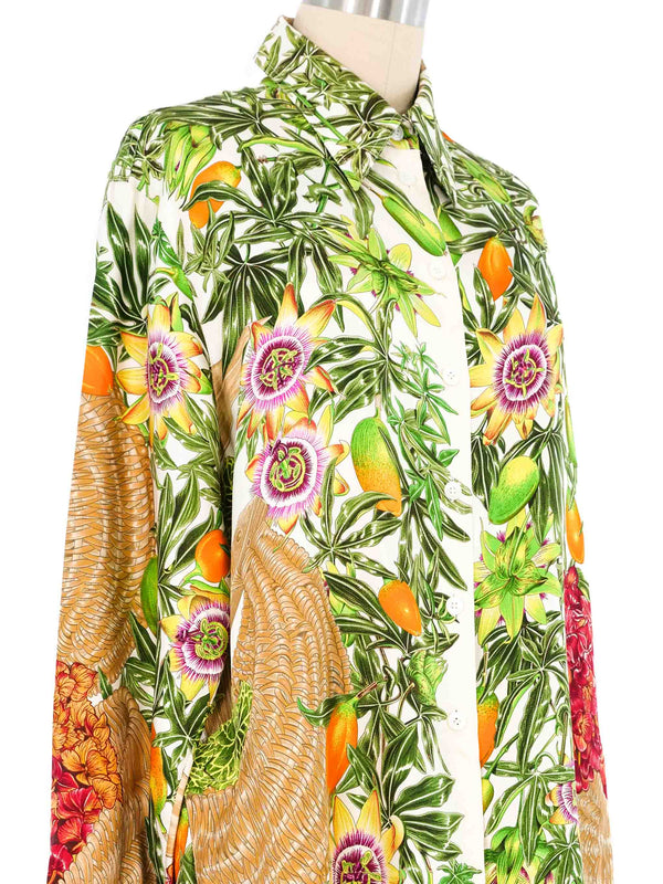 Hermes Passiflores Silk Blouse Top arcadeshops.com