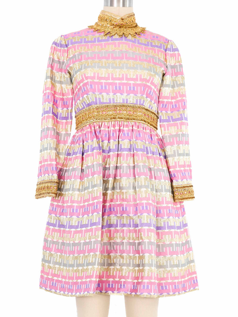 1960s Pastel Brocade Mini Dress Dress arcadeshops.com