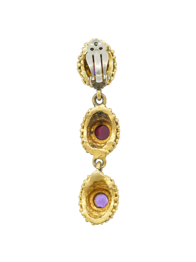 Amethyst Glass Drop Earrings Accessory arcadeshops.com