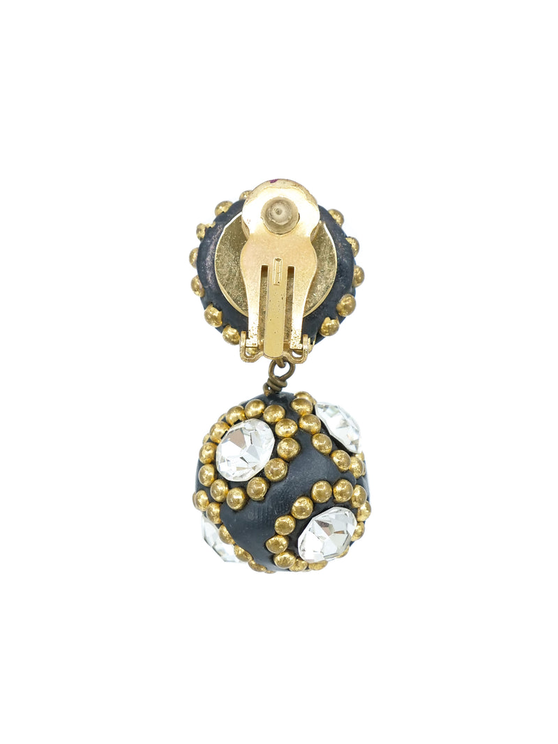 Crystal Drop Ball Earrings Accessory arcadeshops.com