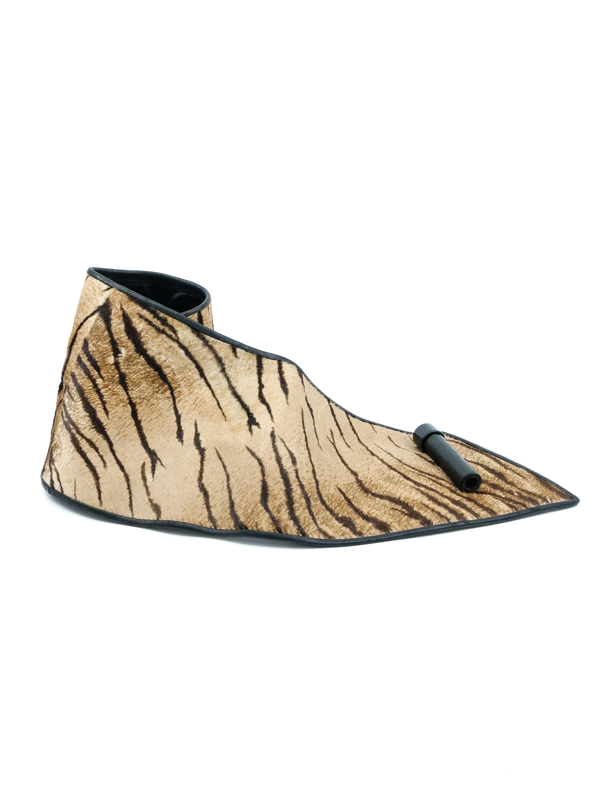 Tiger Striped Wide Pony Hair Waist Belt