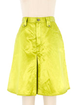 Christian Lacroix Chartreuse Satin Skirt Bottom arcadeshops.com