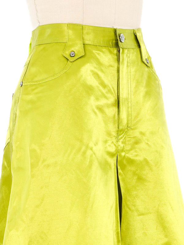 Christian Lacroix Chartreuse Satin Skirt Bottom arcadeshops.com