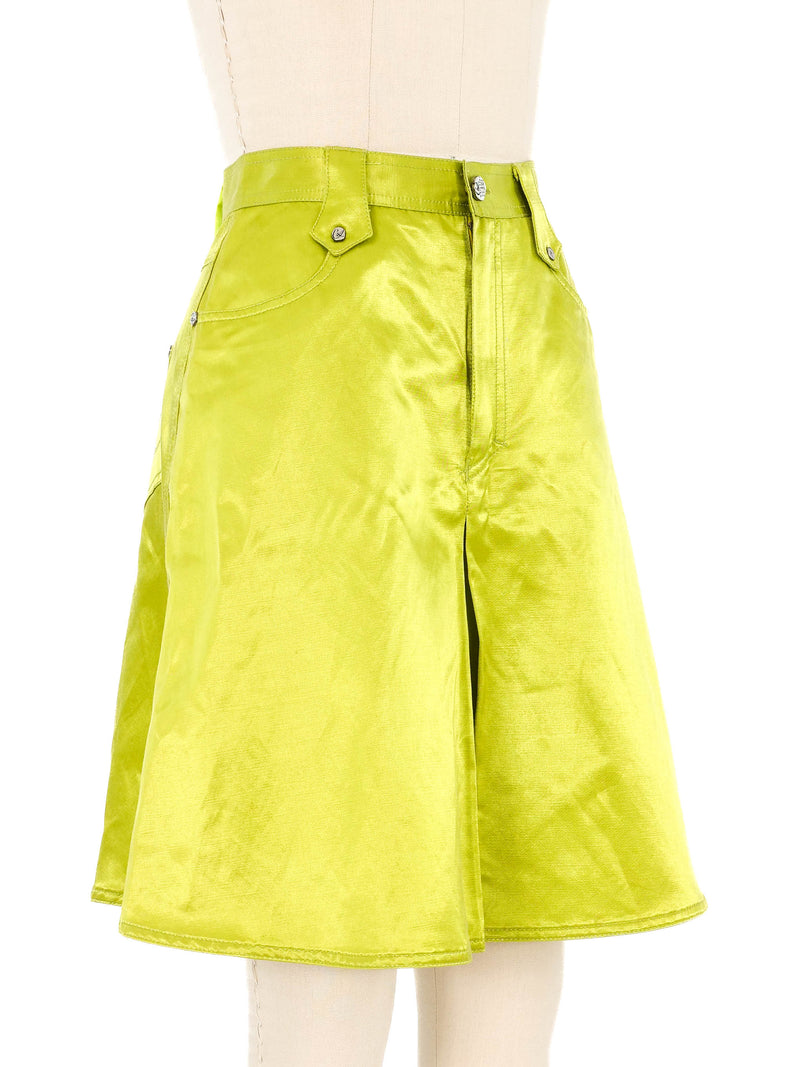 Christian Lacroix Chartreuse Satin Skirt Bottom arcadeshops.com