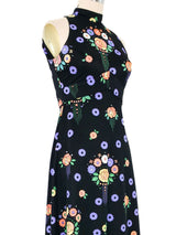 1970s Floral Printed High Neck Dress Dress arcadeshops.com