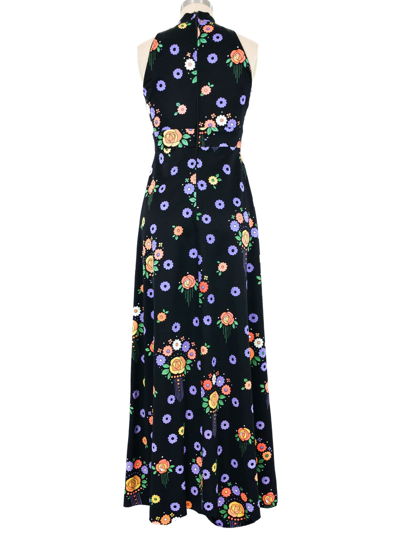 1970s Floral Printed High Neck Dress Dress arcadeshops.com