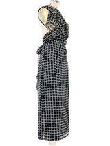 2009 Dries Van Noten Window Pane Silk Chiffon Dress Dress arcadeshops.com