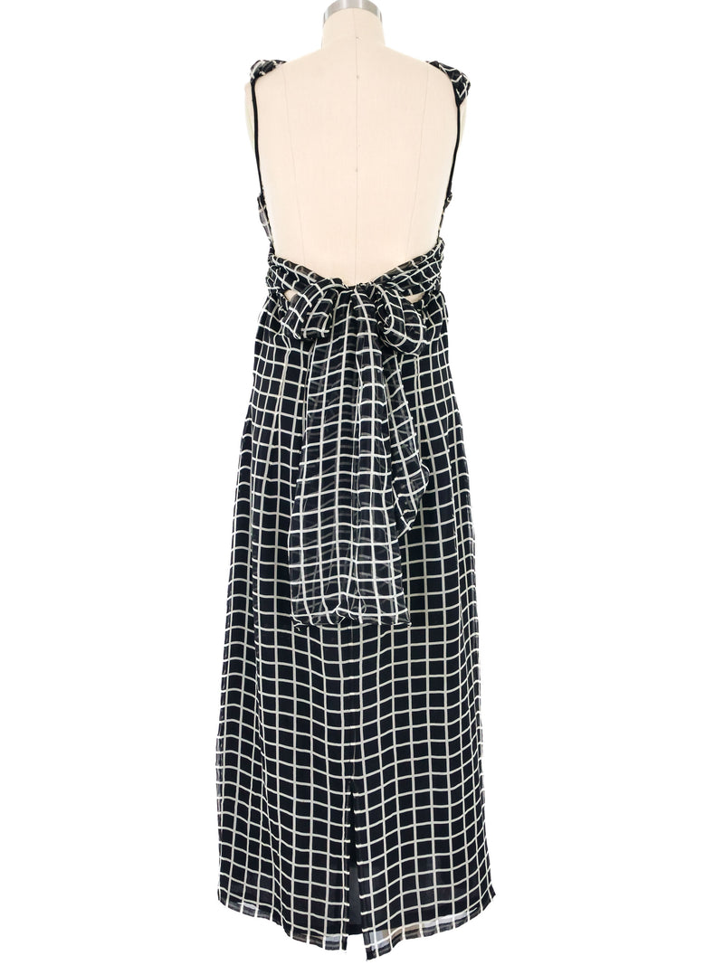 2009 Dries Van Noten Window Pane Silk Chiffon Dress Dress arcadeshops.com