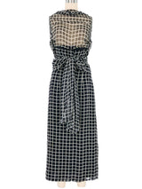 2009 Dries Van Noten Window Pane Silk Chiffon Dress Dress arcadeshops.com