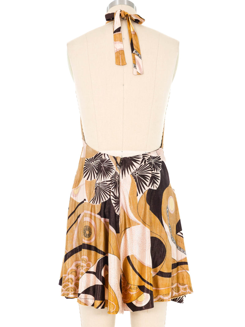 1970s Printed Mini Halter Dress Dress arcadeshops.com