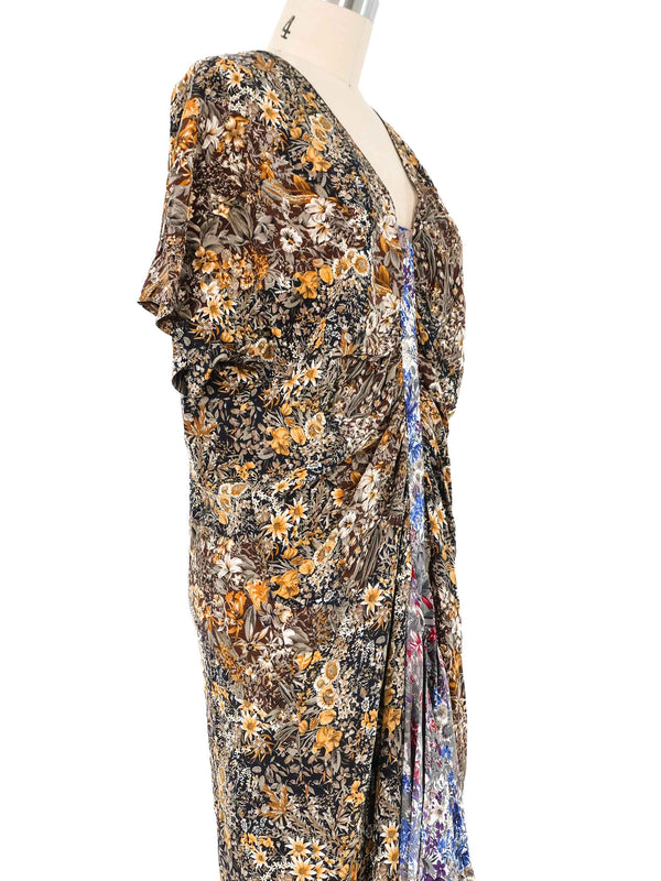 1980s Gianni Versace Mixed Floral Dress Dress arcadeshops.com