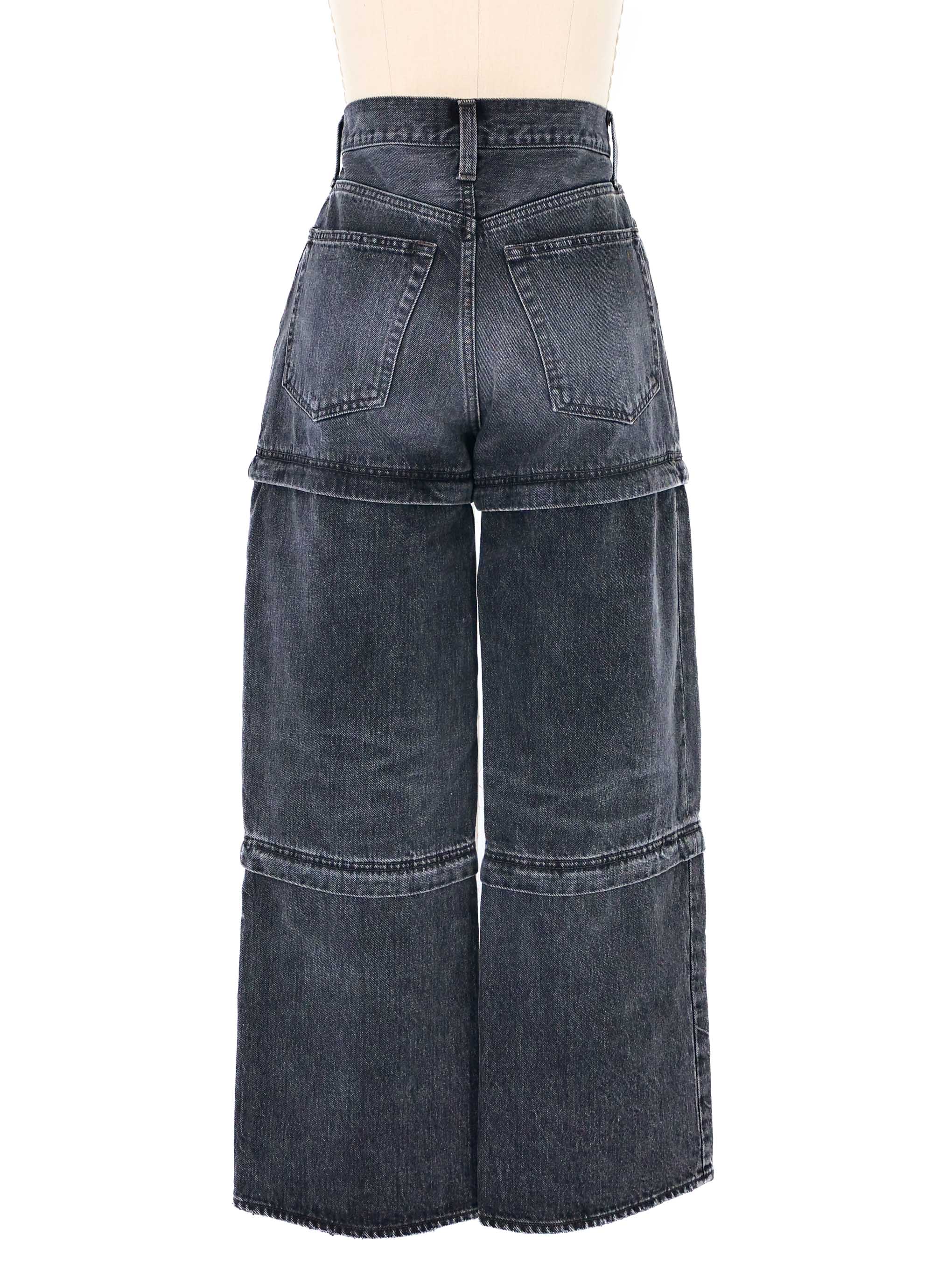 デニム・ジーパン BALENCIAGA FW25 Balenciaga Jeans Black (838692 TSWC38582) Women's Slim Fit Bootcut Pants in Black/green/red