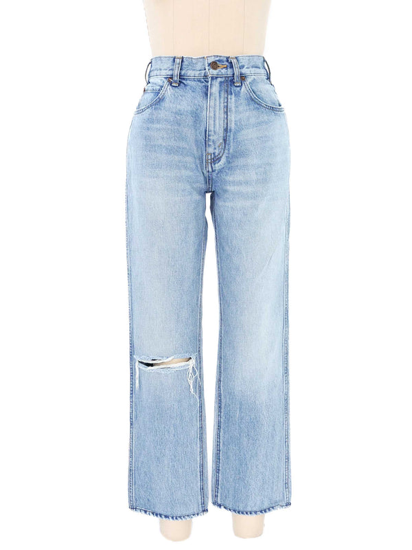 Celine Light Wash Distressed Denim Bottom arcadeshops.com