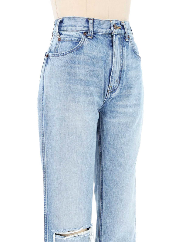 Celine Light Wash Distressed Denim Bottom arcadeshops.com