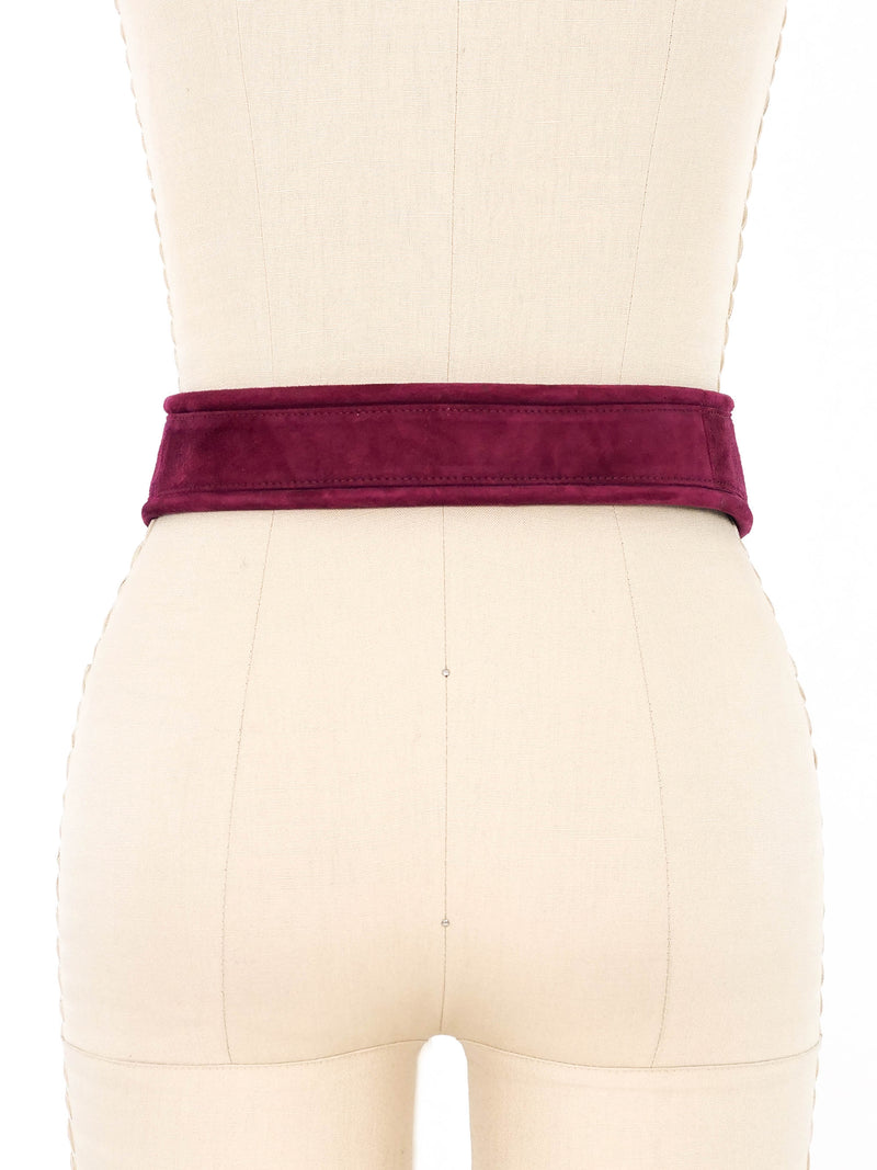 Donna Karan Wine Suede Belt Accessory arcadeshops.com