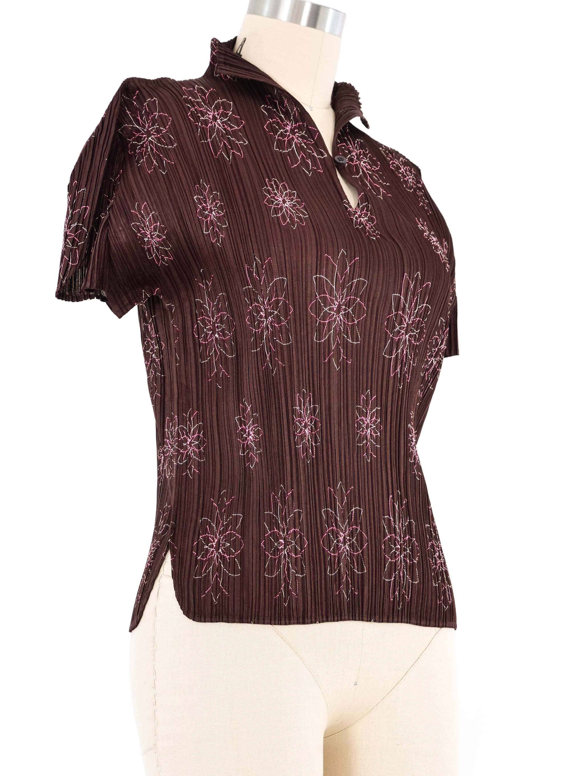 トップス Flower Pleats Tops TANGNADE overstock outlet Women's 3/4 Sleeve Tunic Tops